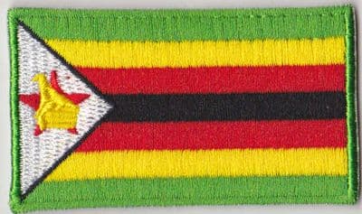Zimbabwe Embroidered Flag Patch, style 04.