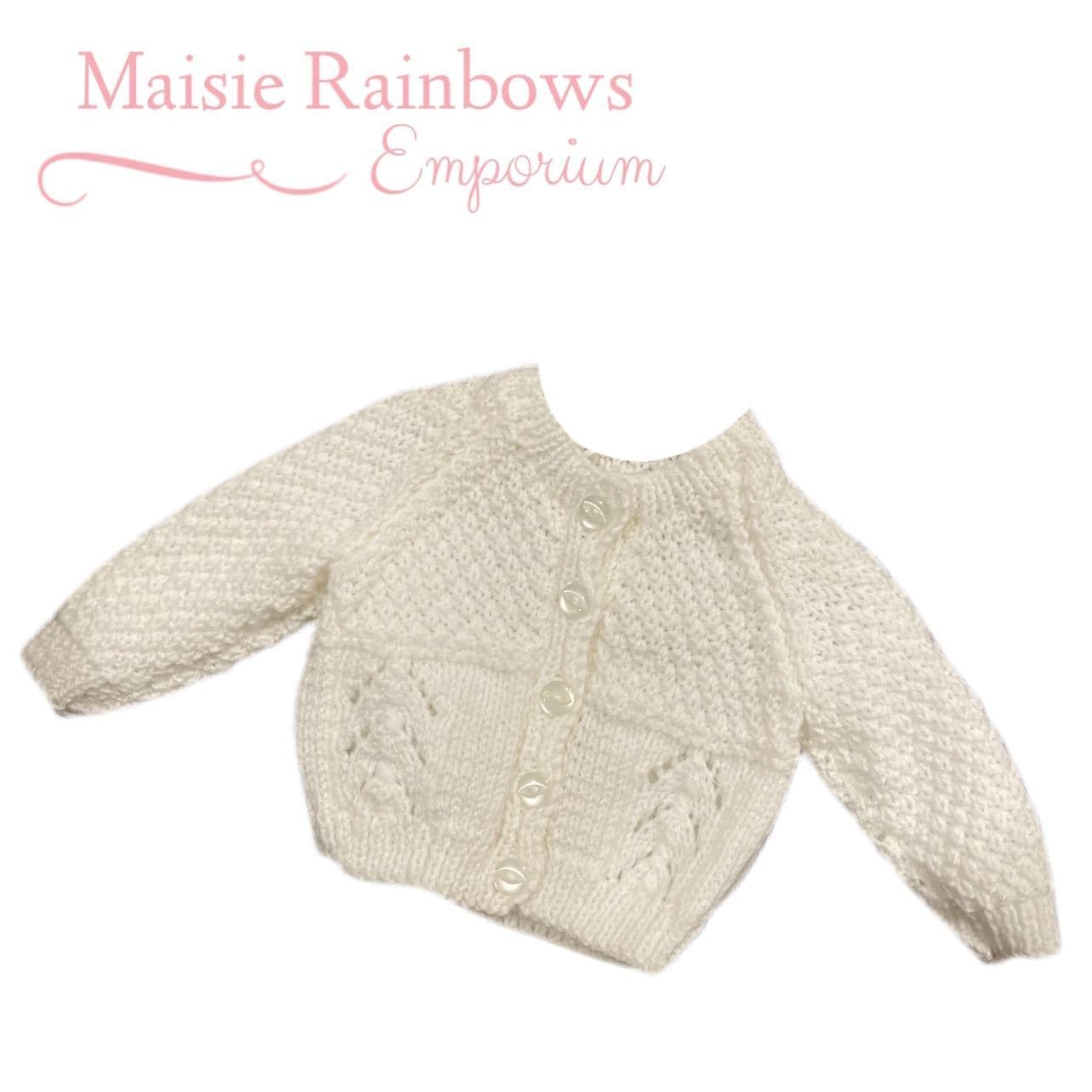 Baby boy top white knitted cardigan