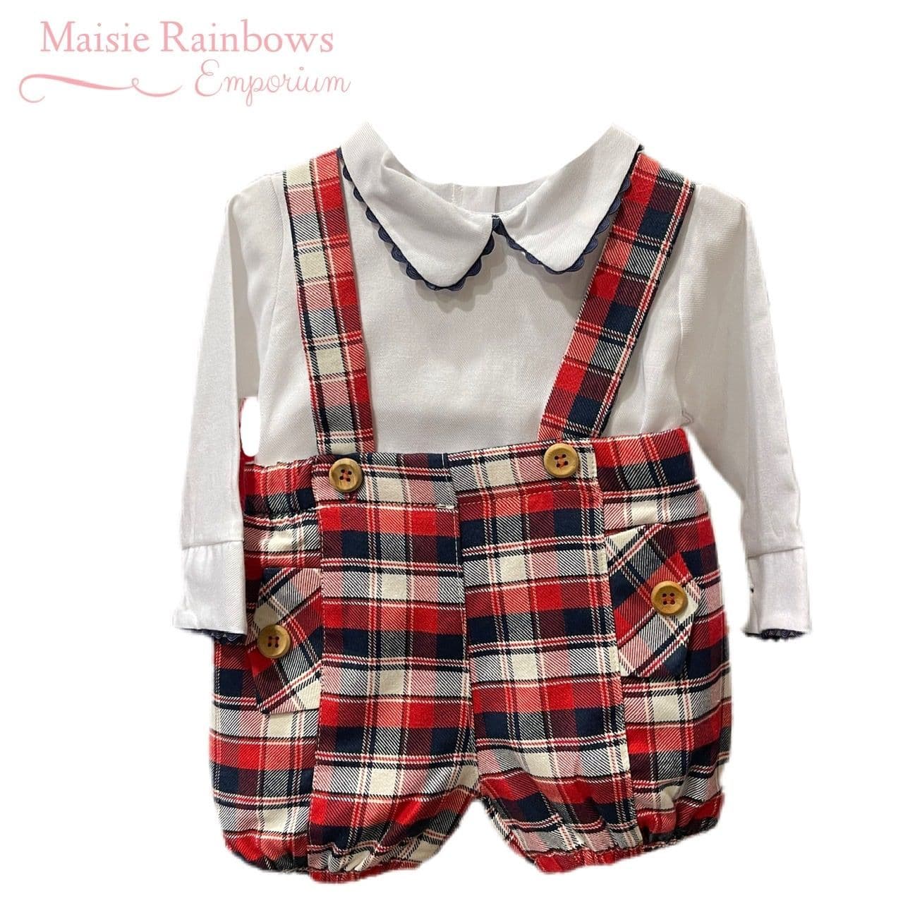 Boys navy 2025 shorts with braces