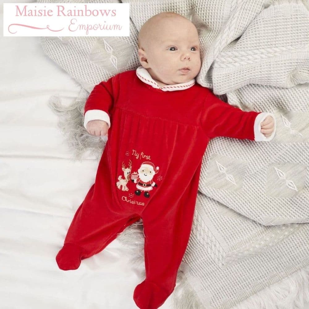 Personalised my deals first christmas sleepsuit