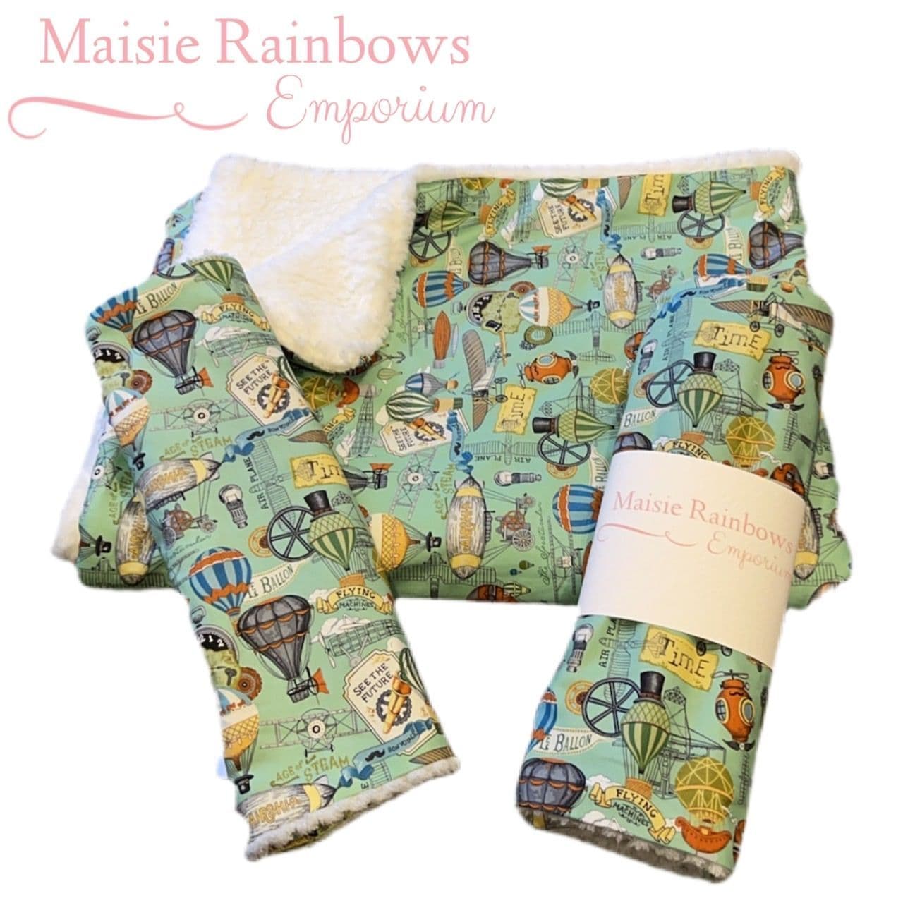 Designer Vintage Hot Air Balloon Pram Blanket