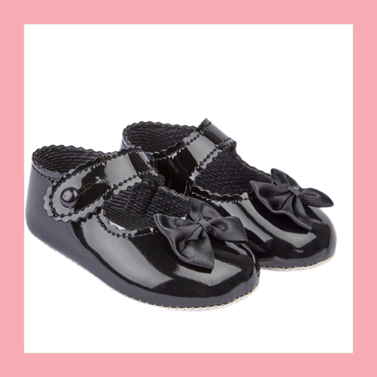 Girls Navy Patent Satin Bow Baypod Pram Shoes atelieryuwa.ciao.jp