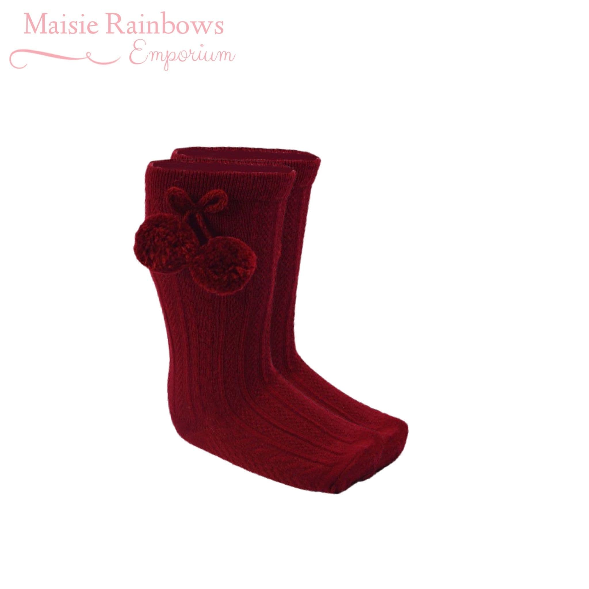 Girls online burgundy socks
