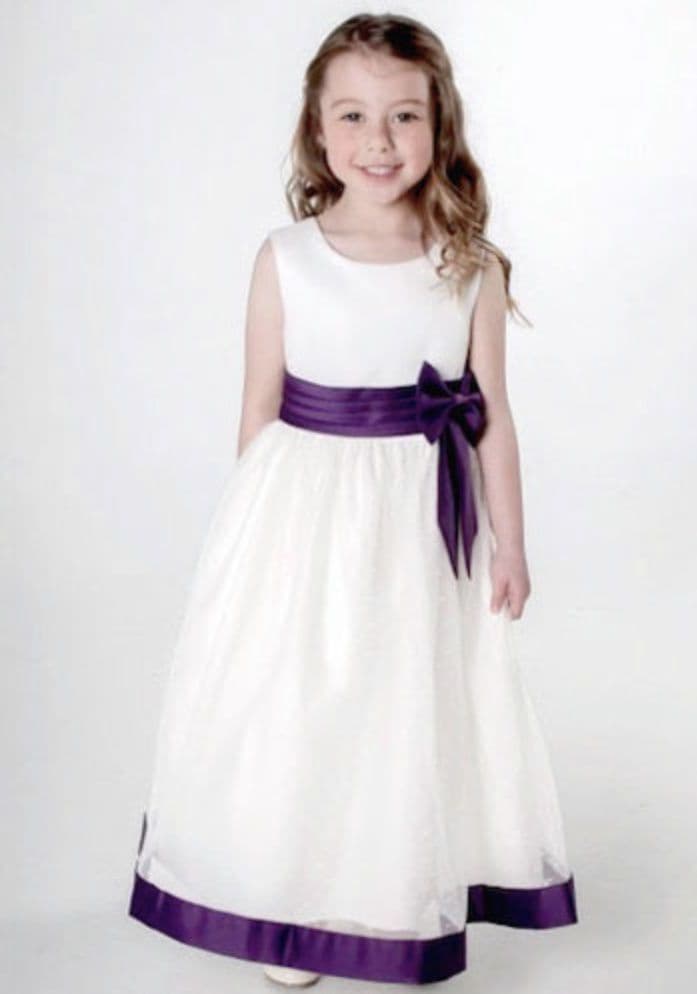 Cadbury purple top bridesmaid dresses