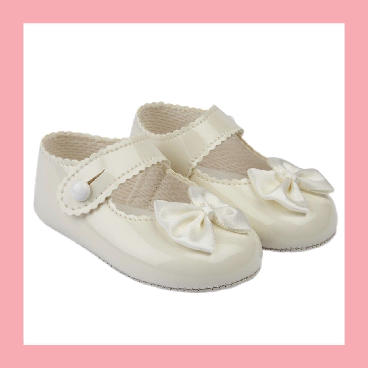 Girls Navy Patent Satin Bow Baypod Pram Shoes atelieryuwa.ciao.jp