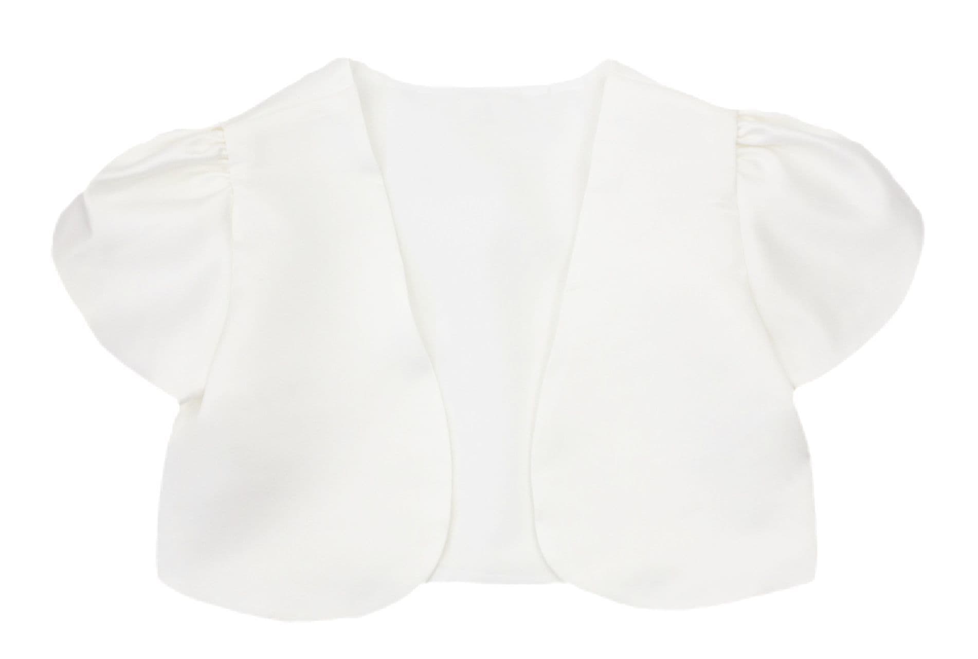 Girls white 2025 satin bolero