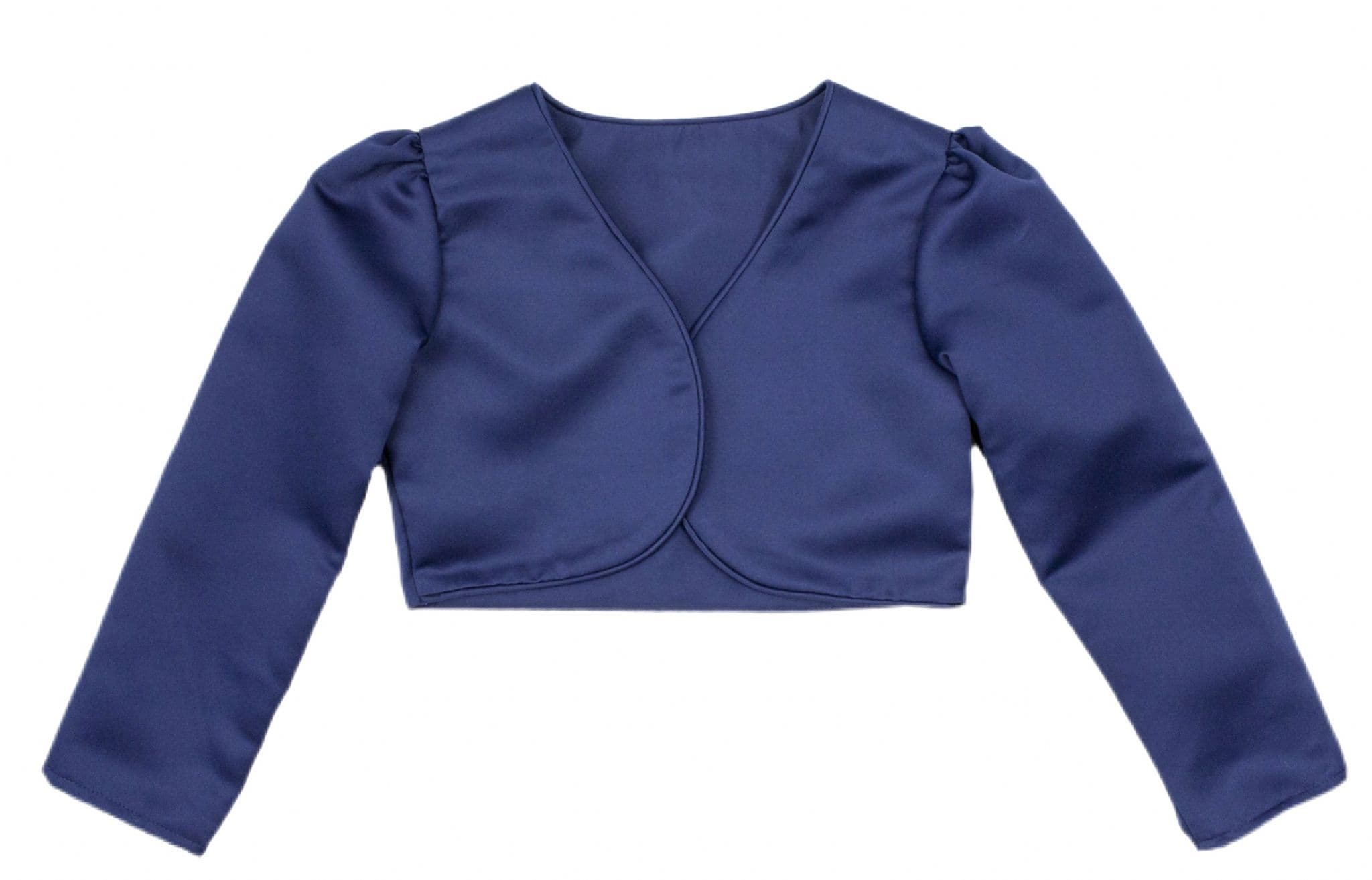 Navy satin bolero jacket deals
