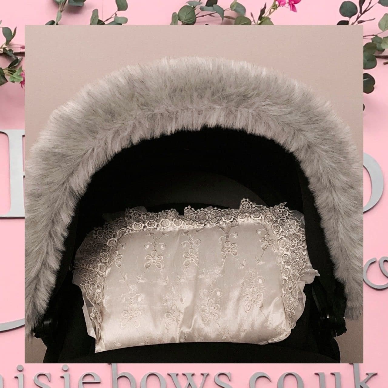Faux fur 2024 pram hood trim