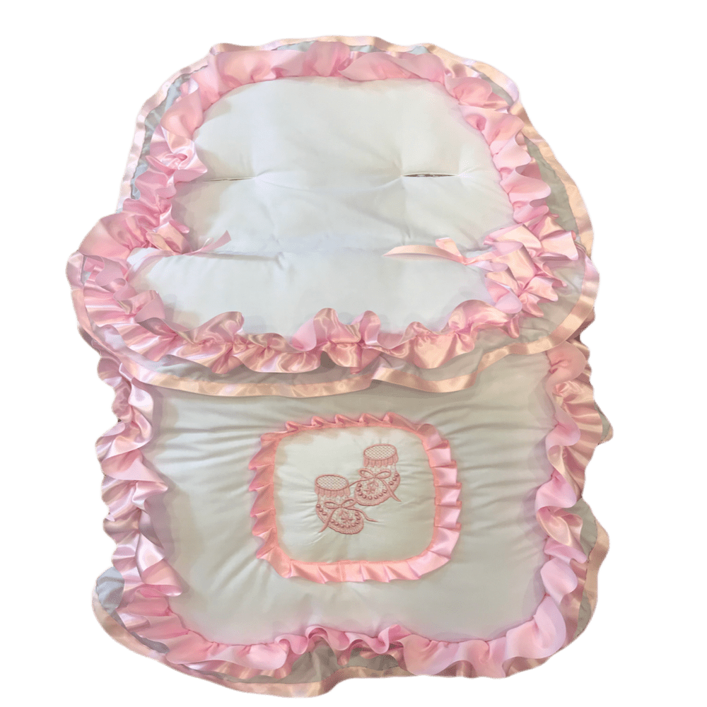 Pink White Baby Shoes Ruffle personalised Cosy Toes