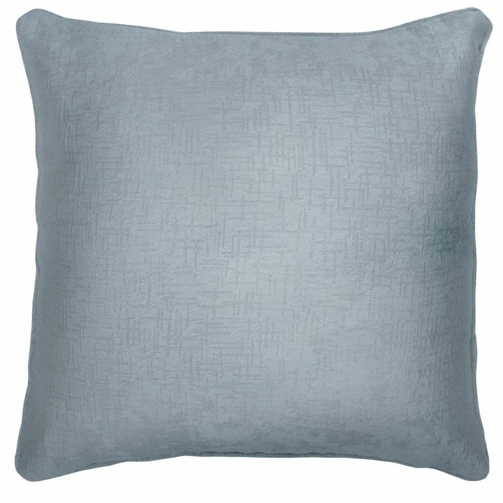 4 X DUCK EGG BLUE SOFT VELVET TOUCH TEXTURED PIPED18" CUSHION COVER 17