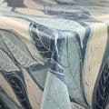 Blue Navy Leaves PVC Wipe Clean Tablecloth 54" Wide X 2 Metres £11.95