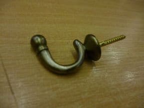 PAIR OF WROUGHT MODERN IRON BALL END TIEBACK COAT HOOKS £5.99 FREE POSTAGE