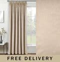 Pairs of 100%Blackout Plain Velvet Lined Tape Top Ready Made Curtains 4 Colours