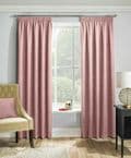 PAIRS OF BLUSH PINK BLOCK OUT THERMAL ENERGY SAVING TEXTURED  TAPE TOP CURTAINS