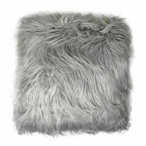 PALE GREY SOFT MONGOLIAN FUR EFFECT SUEDE LOOK BACK CUSHION COVER £5.95 EACH