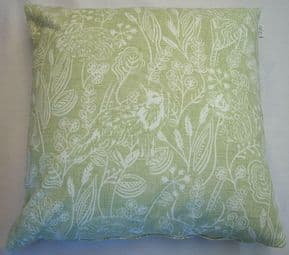 SAGE GREEN HEDGEHOG FOX RABBIT WOODLANDS WILDLIFE LINEN CUSHION COVER £6.99 EACH