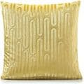 Set of 2 Geometric Design Embossed Velvet Ochre Gold Oboe 18" Cushion Covers