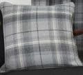 Set of 2 Highland Grey Tartan Check Piped 18"  Reversible Cushion Covers £17.99
