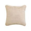 Set of 2 Luxury faux Rabbit Fur Beige Latte Reversible 18" Cushion Covers £17.99
