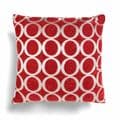 Set of 2 Luxury Red Velvet Chenille Art Deco Circles 18" Cushion Covers £12.99