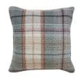 Set of 2 Scottish Grey Tartan Check Piped 18"  Reversible Cushion Covers £19.99
