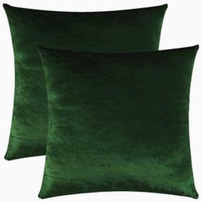 SET OF 2 UK MADE ROYAL BOTTLE DARK GREEN LUXURY VELVET CUSHION COVER £10.99 SET