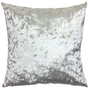 SET OF 2 UK MADE THICK PILE CRUSHED PALE GREY VELVET 17