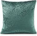 Set of 4 Dark Green Ashdown swirling Leaves  Embossed Velvet 18" Cushion Covers