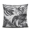 Set of 4 Jungle Tropical Palm Grey Leaves Silky Reversible 18" Cushion Covers