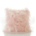 Set of  4 Luxury Soft Mongolian Pink Fur Plain Back  17" Cushion Covers £12.99
