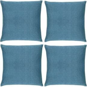 SET OF 4 SOFT TOUCH TEXTURED BLUE TEAL WASHABLE 18