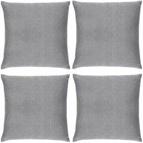 SET OF 4 SOFT TOUCH TEXTURED STEEL GREY WASHABLE 18