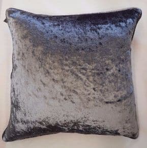 SHIMMERING SOFT CRUSHED VELVET DARK GREY CUSHION COVER £6.99 EACH FREE POSTAGE