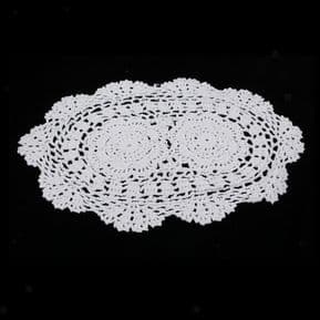 WHITE COTTON CROCHET LACE OVAL SHAPE 11