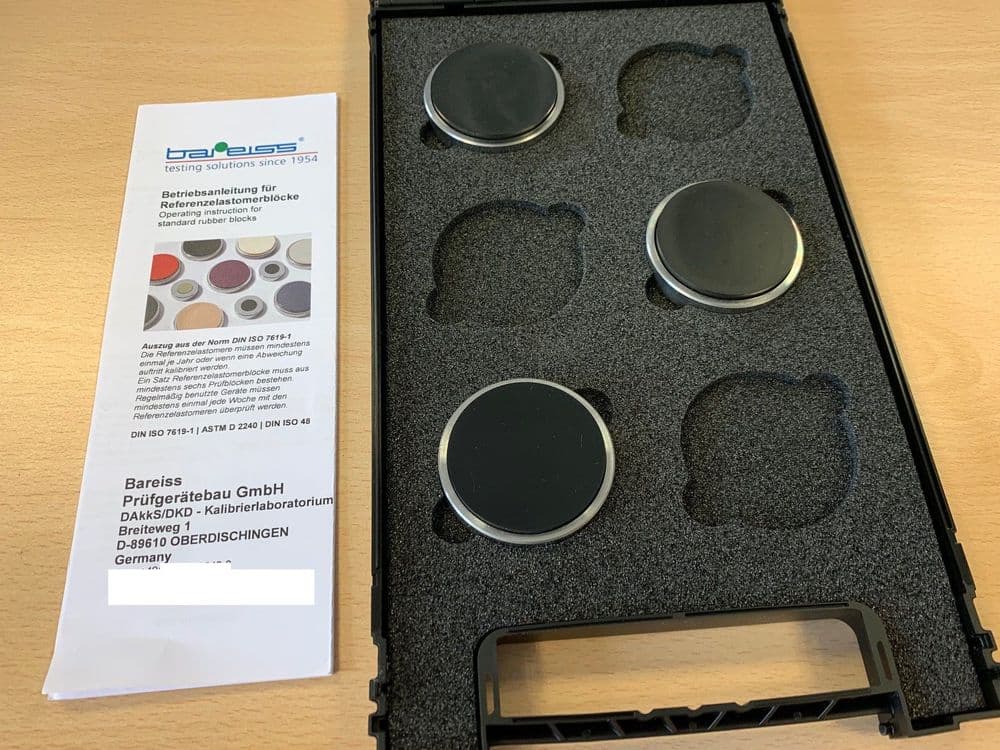 BAREISS SHORE A hardness range Test Blocks 1 set of 3 Reference Plates