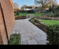 1 m2 Calibrated Raj Green Surrey Riven Sandstone Mixed Sizes 22 mm