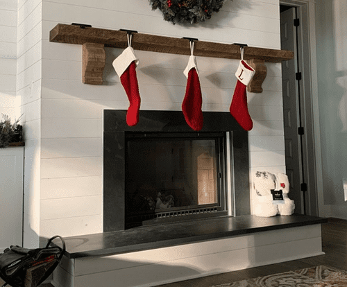 1200 x 900 x 20 Brazilian Black Riven Slate Hearth