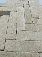 Jerusalem Cream Limestone Slim Setts | Jerusalem Cream Patio Herringbone  | Limestone tumbled | Limestone Flags | UK  |