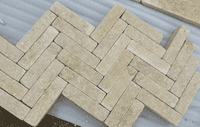 Jerusalem Cream Limestone Slim Setts | Jerusalem Cream Patio Herringbone  | Limestone tumbled | Limestone Flags | UK  |