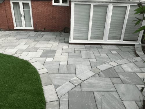 19m2 Full crate Kandla Grey Riven Indian Sandstone Patio Packs