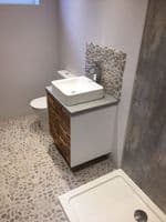 1m2 Asian Tan Natural Stone Pebble Mosaic Tiles on mesh for Bathrooms