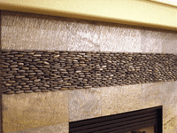1m2 Black Standing Natural Pebble Mosaic Cladding Feature Wall Tiles