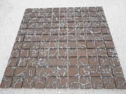 1m2 CLEARANCE Galaxy Brown & Silver Glass Mosaic 300 x 300 x 6 mm