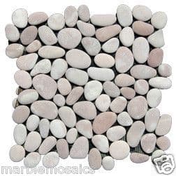 1m2 Pink & White Natural Stone Pebble Mosaic Tiles