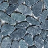 1m2 Split ( Cut ) Black River Pebble Mosaic Tiles 300 x 300 mm