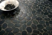 1m2 Split ( Cut ) Black River Pebble Mosaic Tiles 300 x 300 mm