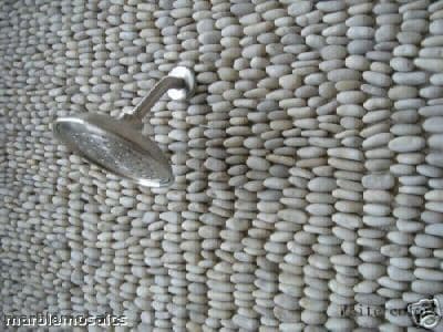 1m2 White Standing Natural Stone Pebble River Stone Mosaic Tile Cladding