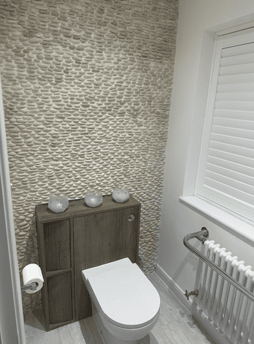 1m2 White Standing Natural Stone Pebble River Stone Mosaic Tile Cladding
