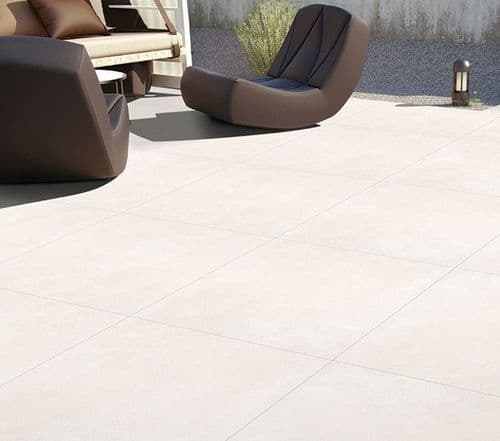 21.6 m2 Full Crate Norwegian White Porcelain Paving Slabs 900 x 600 x 20 mm