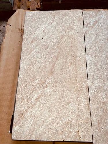 6 no. CLEARANCE / DAMAGED Manhattan Beige Porcelain BULLNOSE @ 900 x 450 x 20 mm